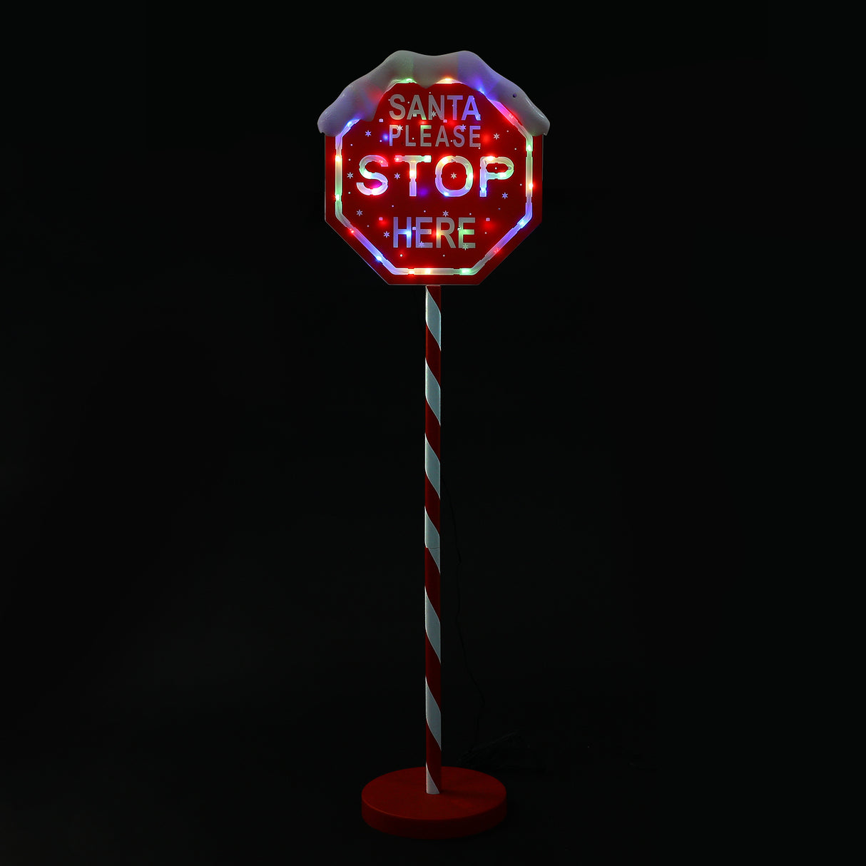 Stockholm Christmas Lights Path LED Santa Stop Sign Multi