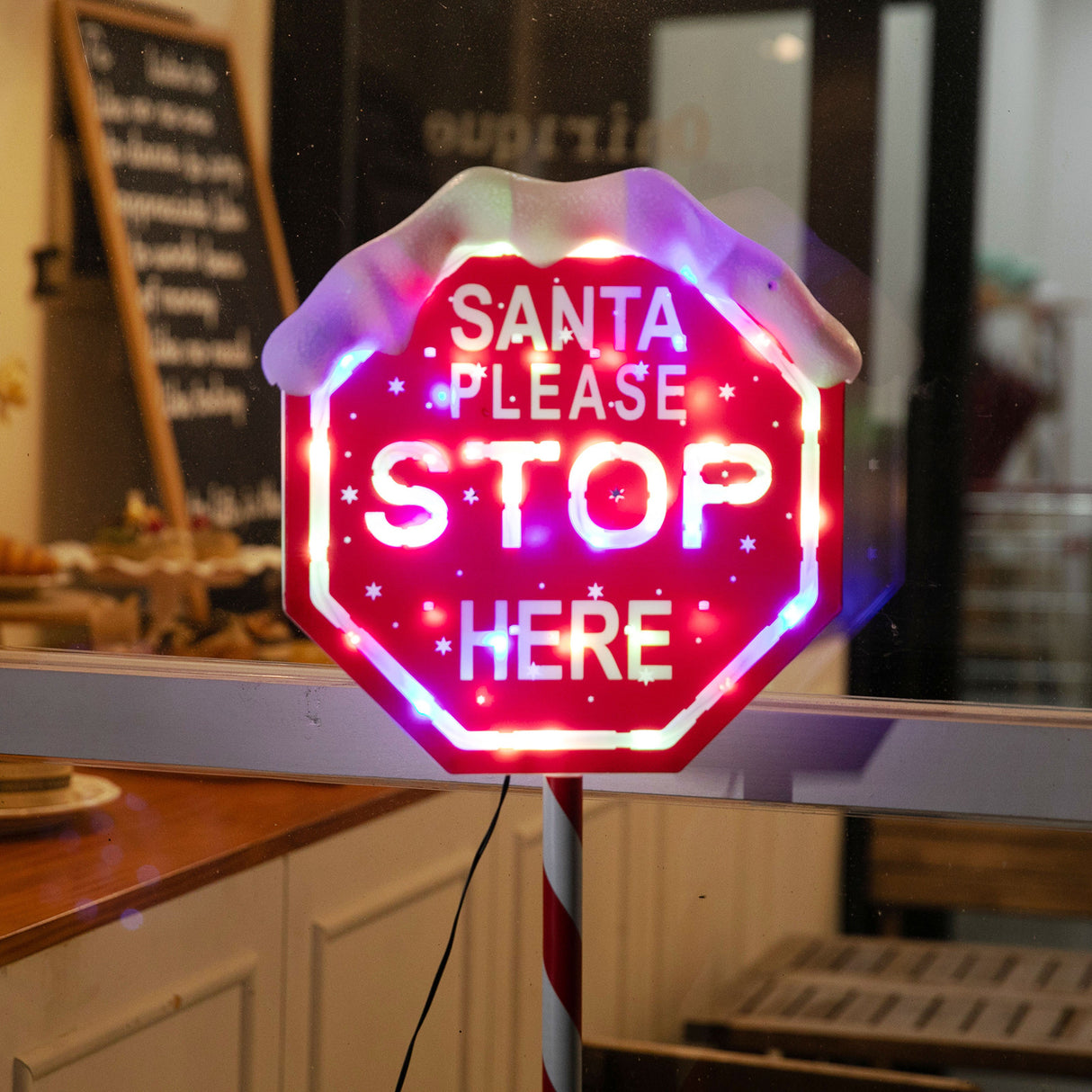 Stockholm Christmas Lights Path LED Santa Stop Sign Multi