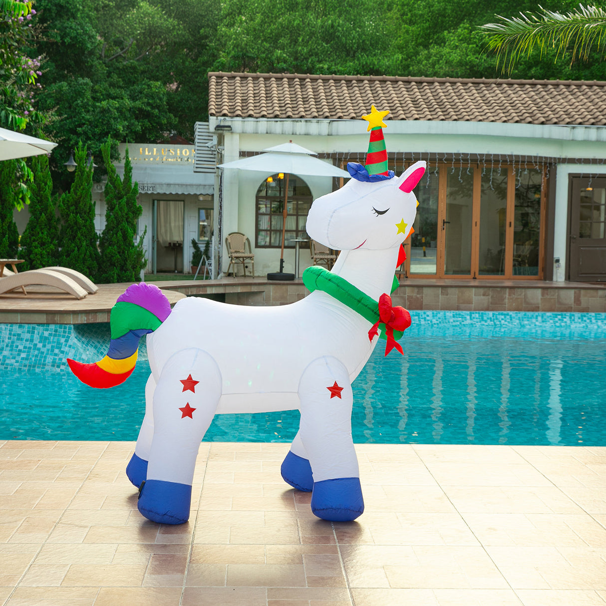 Stockholm Airpower Christmas Unicorn RGB Inflatable 1.8M