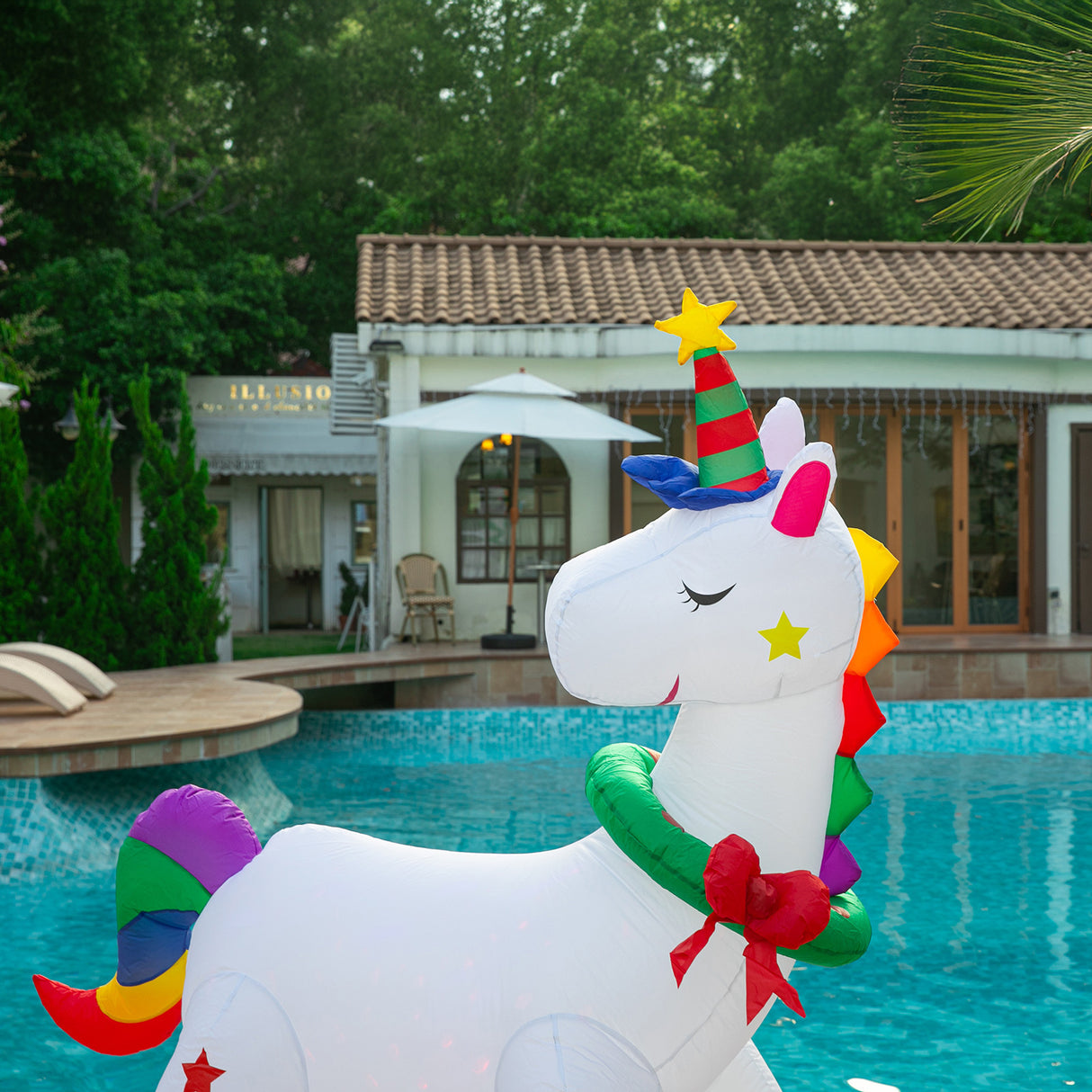 Stockholm Airpower Christmas Unicorn RGB Inflatable 1.8M