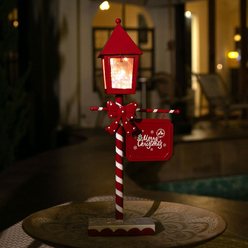 Stockholm Christmas Lights Motif LED Table Lamp-Post Metal Warm White