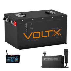 BUNDLE DEAL - VoltX 48V 100Ah LiFePO4 Golf Cart Battery + 58.4V 25A Yamaha G19 & G22 Charger