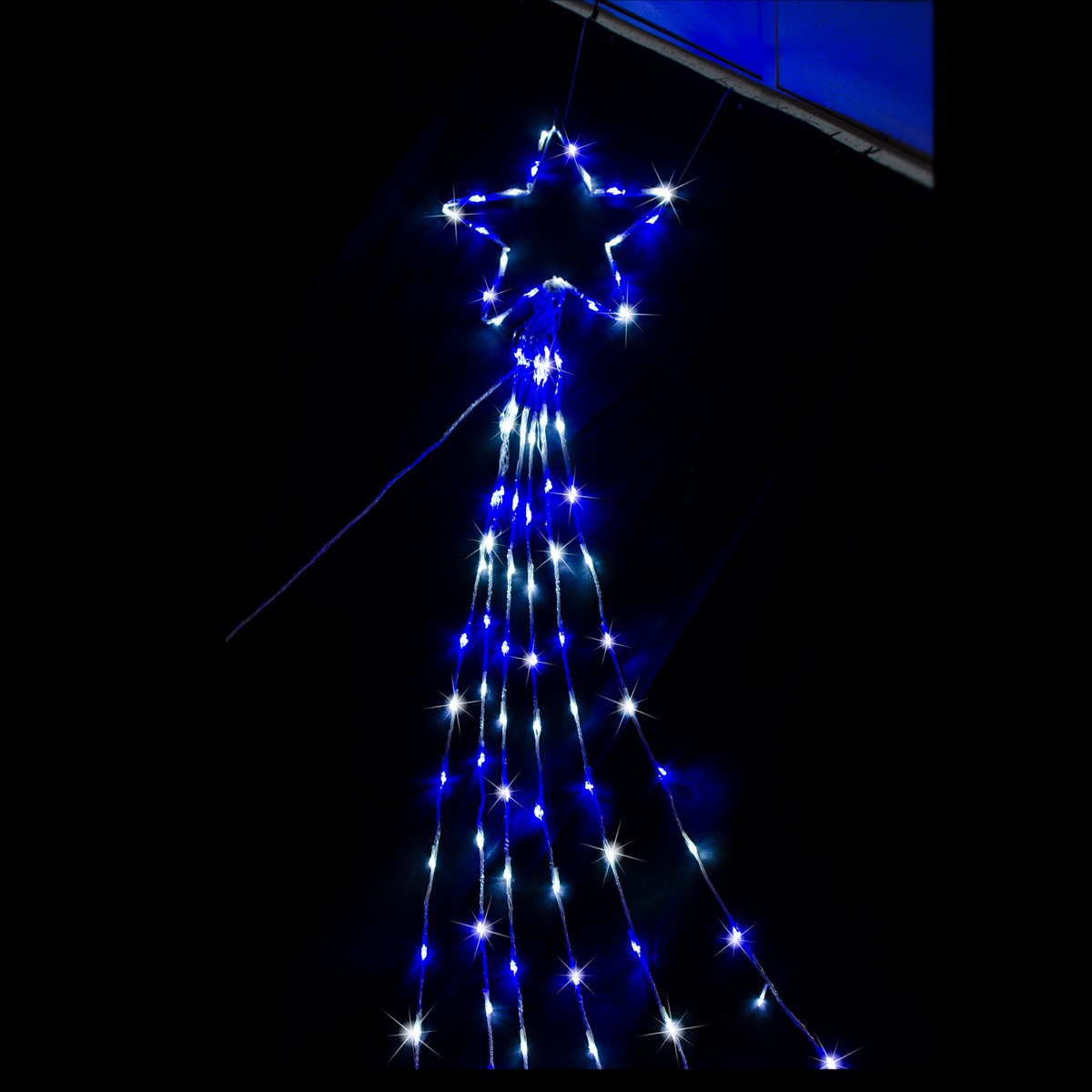 Stockholm Outdoor LED Waterfall Star 200 Blue & Cool White Bulbs Christmas Light Display 3m