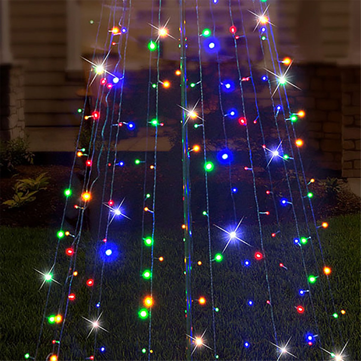 Stockholm Solar Christmas Tree Traditional Lit Xmas 250 LED Decor Multicolour 210cm