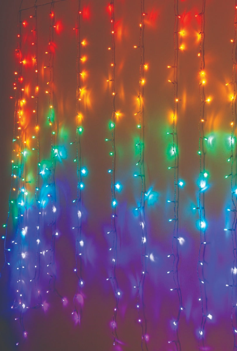 Stockholm Led Flashing Rainbow Curtain Lights - Multi Colour