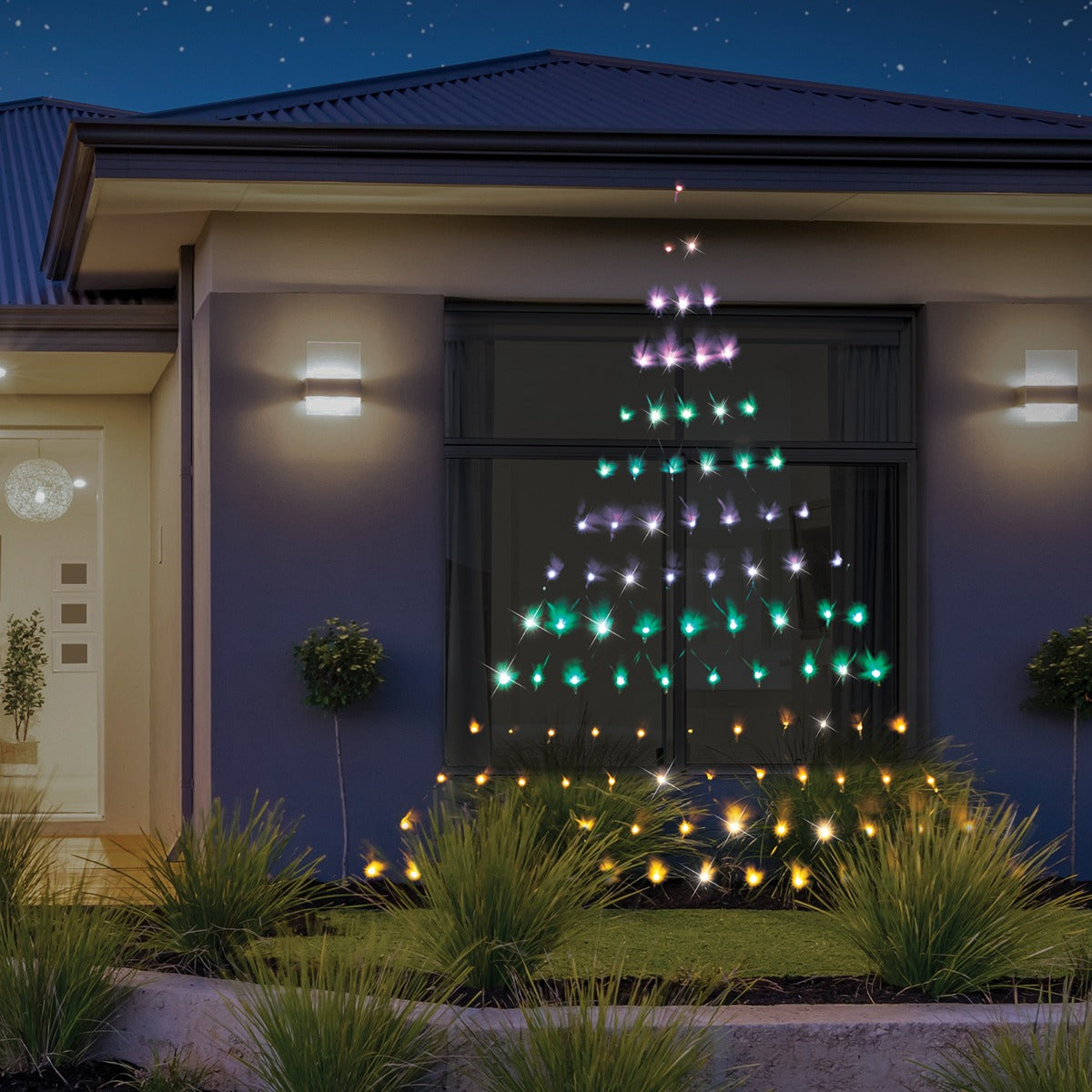 未使用クリスマス用,570㎝LED LONG NET LIGHT RAINBOW Stockholm Rainbow Tree Shape Net Light 105 LED | Outbax