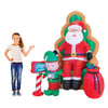 Stockholm Airpower Santa On Chair with Elf 1.8m Cool White LED Outdoor Party