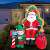 Stockholm Airpower Santa On Chair with Elf 1.8m Cool White LED Outdoor Party