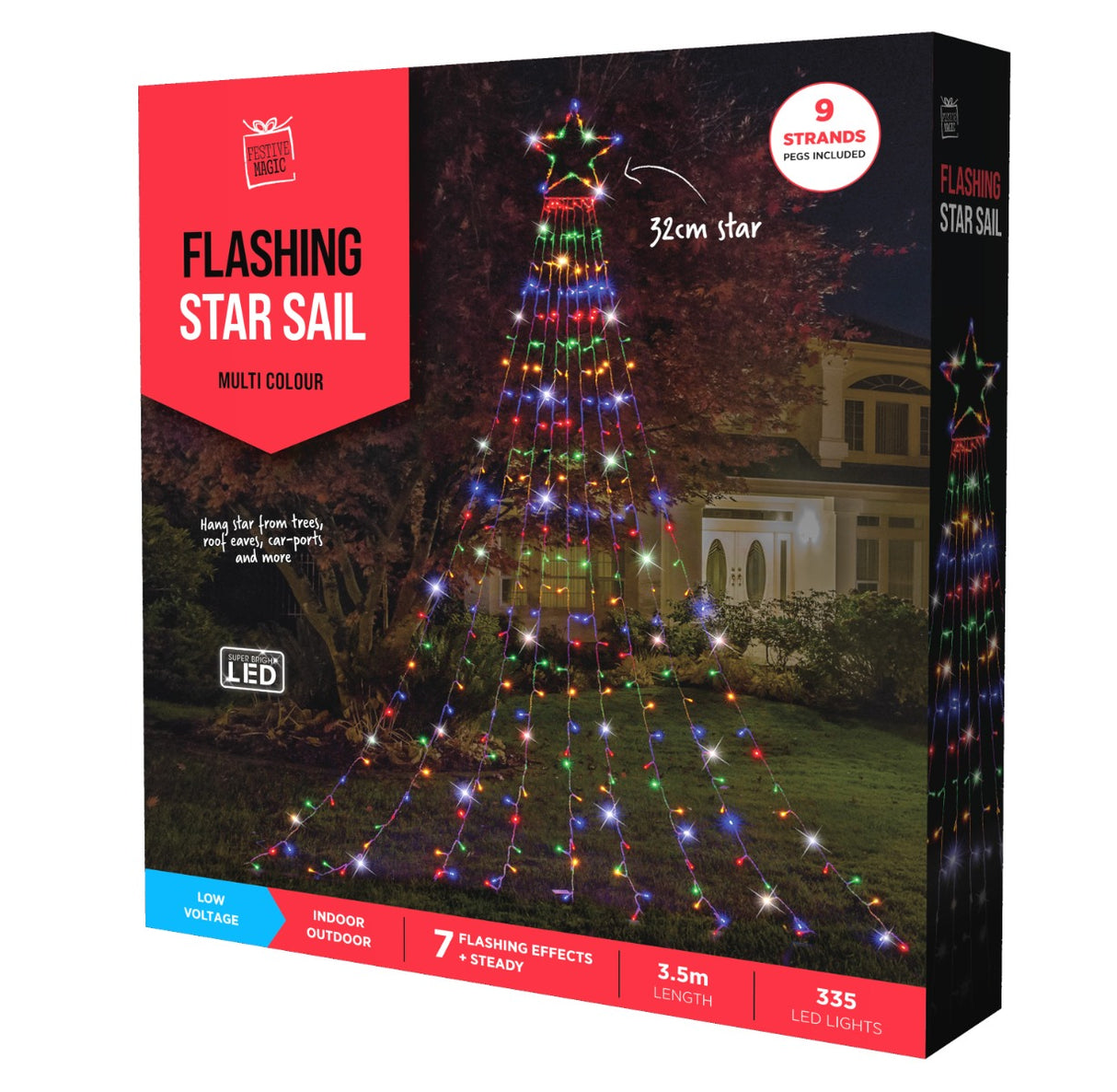 Stockholm Christmas Lights 3.5m String Lights LED Star Multi Color Xmas Decor