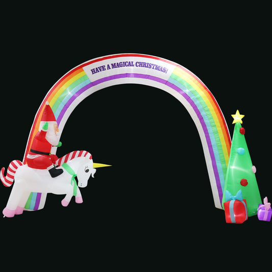 Stockholm Christmas Lights Xmas Inflatable Airpower Santa Unicorn Rainbow Arch