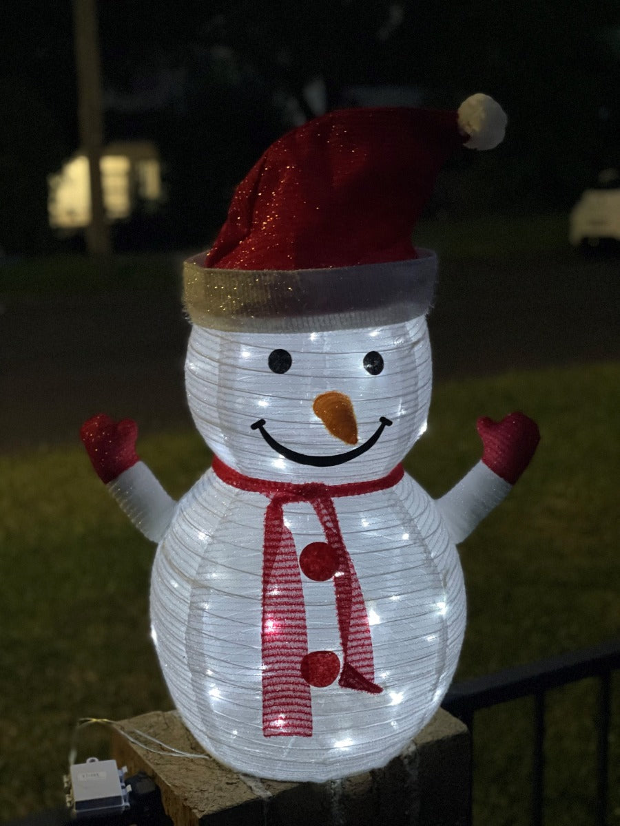 Stockholm Christmas Lights LED Light Pop Up Snowman Mesh Tinsel 70 cm 45 LEDs