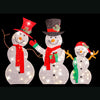Stockholm Christmas Lights Flat Snowman Family Mesh Tinsel 3pc 90 LEDs